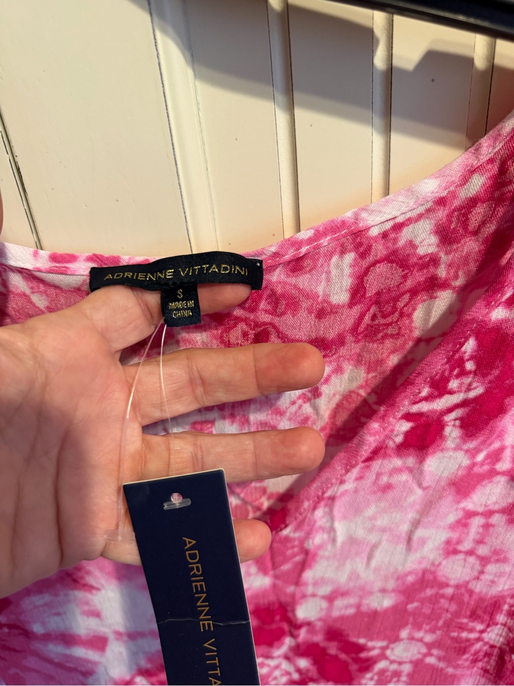 Adrienne Vittadini Pink Tie-Dye Button-Front Midi Dress - Picture 2 of 2